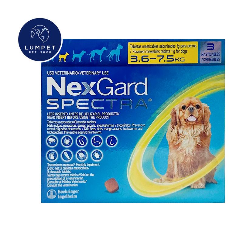 Nexgard Spectra 3,6 - 7,5 kg X3 Tabletas